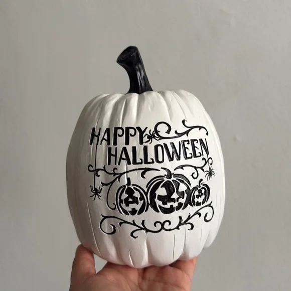 White Halloween Pumpkin Decor - Picture 2 of 4